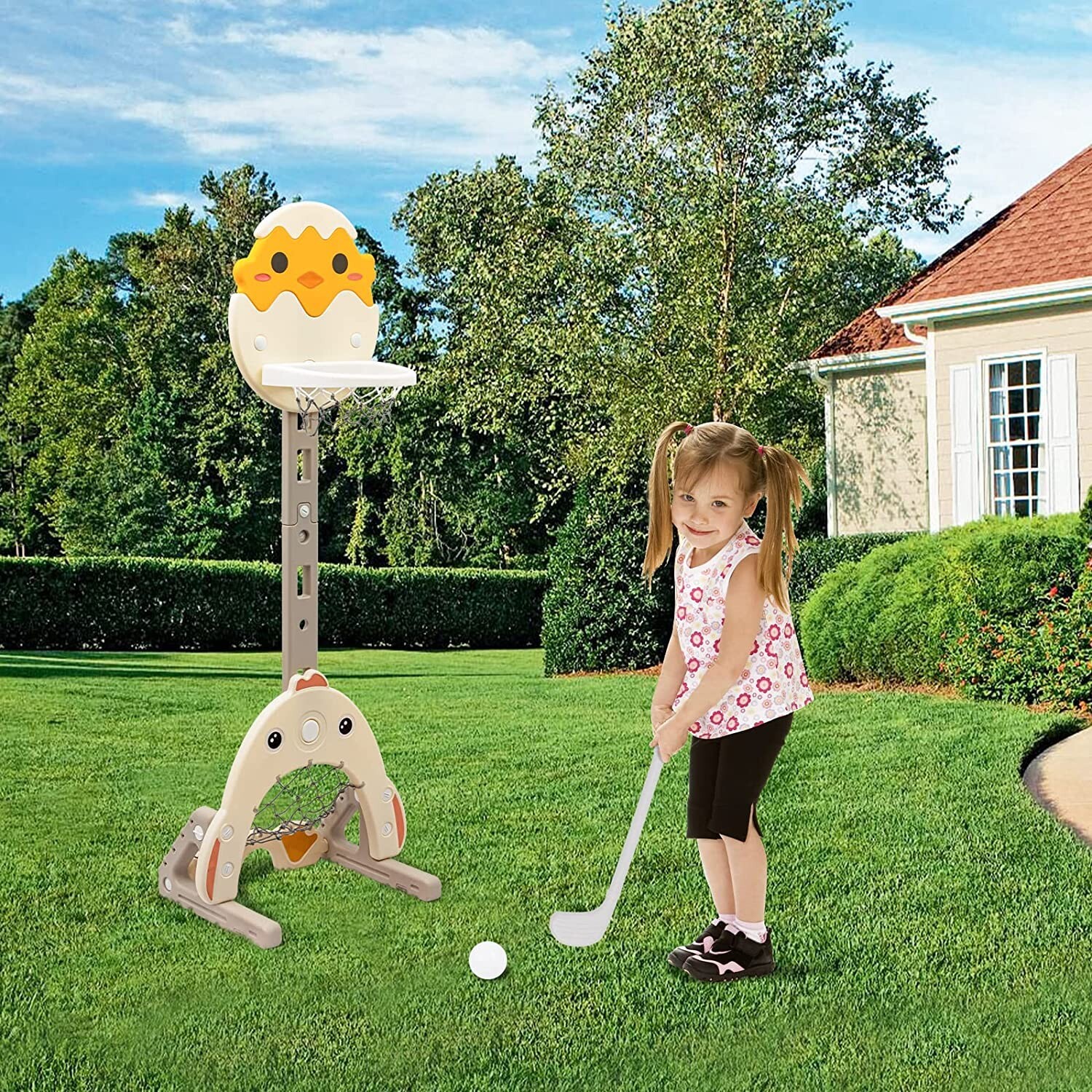 Large Basketball Hoop Set for Kids 3in1 Kids Flashing Basketball