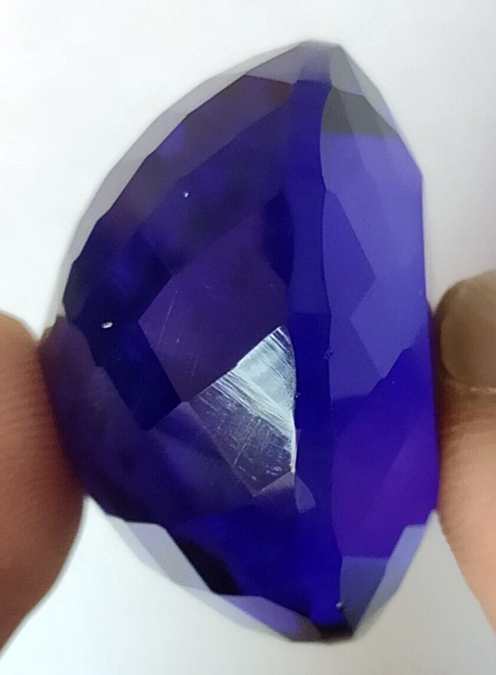 AAA+ Large Blue Tanzanite 92.15 CT Round Cut Loose Gemstone Gift for Women/Her - Image 3 of 4