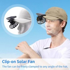 Outdoor Solar Fan USB Rechargeable Mini Cooling Fan Clip On Desk Baby Stroller