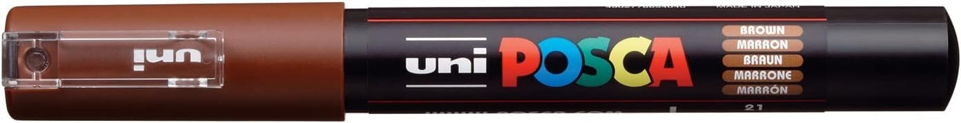 Posca, PC-1M, Brown, Pack of 3, Extra Fine, Paint Marker Pen