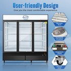 Nsf 74" W 3 Glass Door Merchandiser 48 Cu. Refrigerator Swing Door Cooler Led
