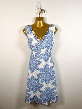 Eva Franco Anthropologie Dress 6 Blue White Holiday Party Occasion Chest 33"