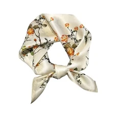 100% Mulberry Silk Neck Scarf 21"x21" Small Square Hair Scarf Bandana Gift