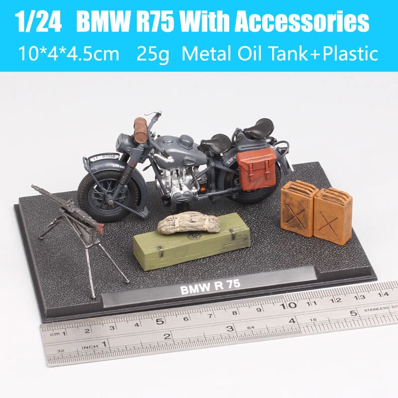 1/24 Scale WW2 BMW R75 Military Motorcycle Toy Bike Model War Scenes Accessories - image 3 of 4