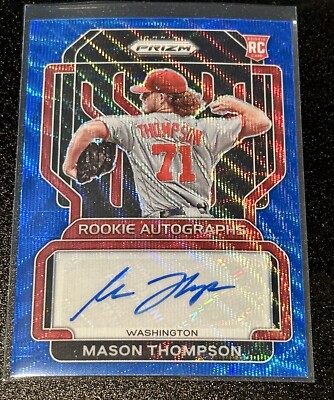 2022 Panini Prizm Blue Shimmer Prizm Mason Thompson Rookie