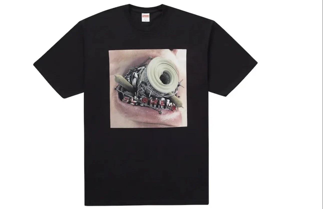 T shirt Supreme Braces taille moyenne noir FW22
