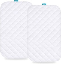 Bamboo Terry Bassinet Mattress Pad Cover for ANGELBLISS Baby Bassinet 2 Pack