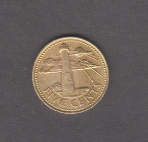 Barbados 1973. 5 Cents. National Arms. South Point Lighthouse. KM# 11