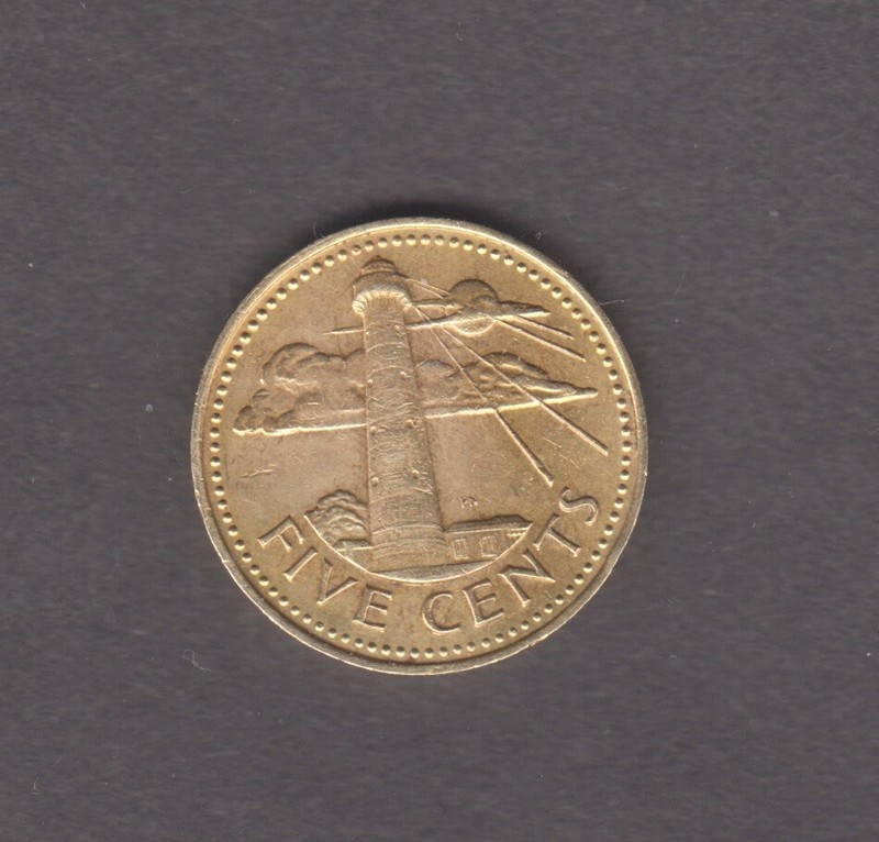 Barbados 1973. 5 Cents. National Arms. South Point Lighthouse. KM# 11