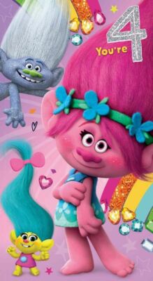 Official TROLLS BIRTHDAY CARDS or Gift Wrap Relations 4th 5th 6th