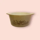 Vintage Pyrex Forest Fancies Tan Mushroom 1 Quart Casserole Dish 473-B No Lid