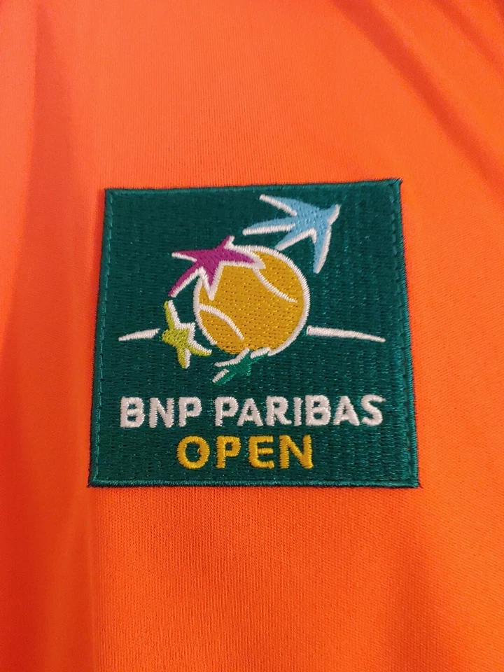 Fila BNP Paribas Indian Wells размер M рубашка-поло оранжевый/белый/синий воротник теннис - Изображение 3 из 4