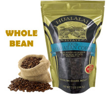 100 HAWAIIAN COFFEE HUALALAI ESTATE Kona Hawaii 7oz WHOLE BEAN Pesticide Free