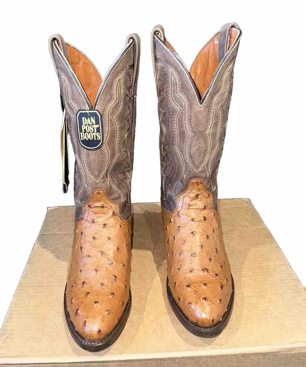 DAN POST TEMPE FULL QUILL OSTRICH BOOTS DP2323 * SIZE 8.5D - NEW