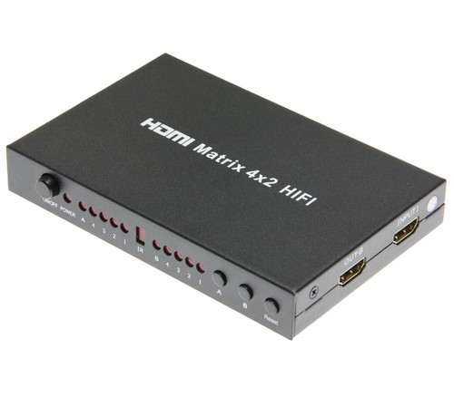 HDMI Matrix 4x2 HIFI Switch Verteiler Splitter Umschalte Full HD 1080p HD Audio