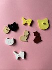 RARE VTG 1980’s CAT BUTTONS 3/4” to 1  1/8”, 5 are plastic, 3 wooden, Never Used — photo 2