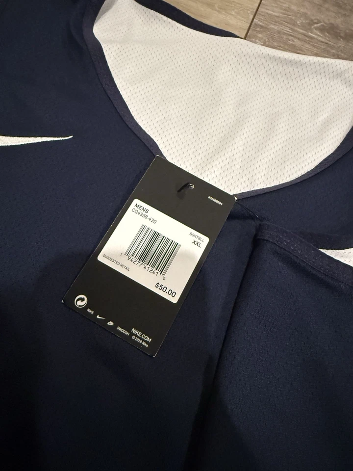 Camiseta Nike Team masculina tamanho 2XL Dri-Fit reversível prática de basquete azul marinho - Imagem 3 de 4