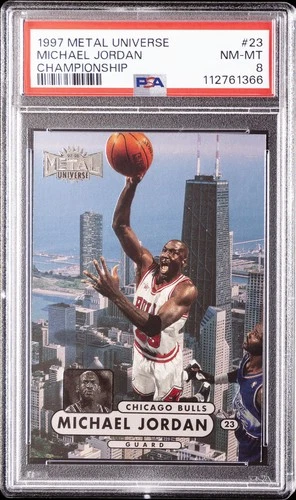 1997 METAL UNIVERSE CHAMPIONSHIP #23 MICHAEL JORDAN PSA 8