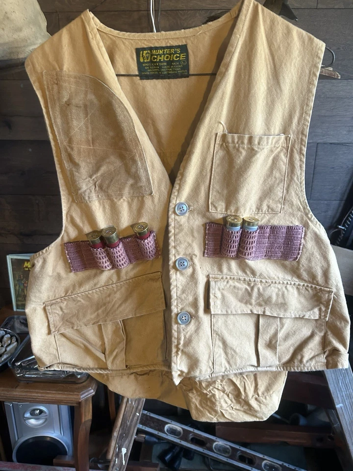 Vintage Hunter’s Choice Men’s L Bird Hunting Vest Button Attached Carry Bag NICE - Image 2 of 4