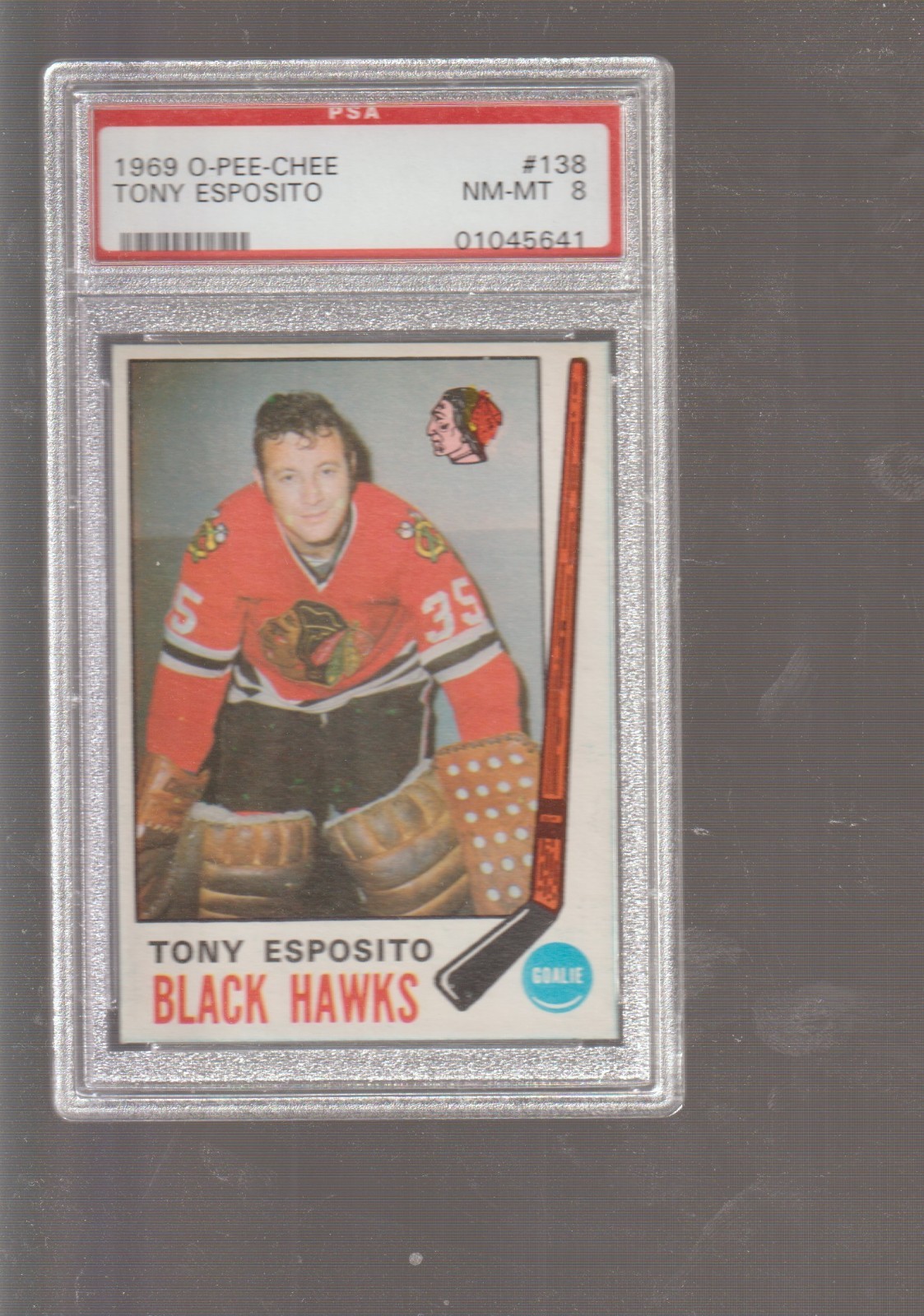 TONY ESPOSITO PSA 8 1969-70 O-PEE-CHEE OPC #138 ROOKIE RC BLACKHAWKS