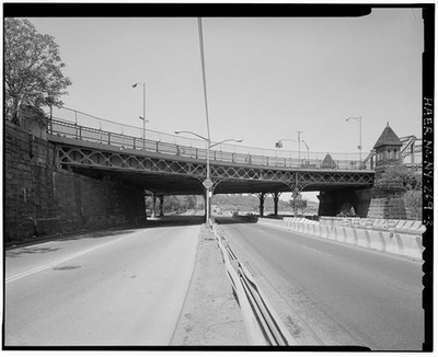#ad 3. View looking north up Harlem River drive at west approach plaza Macombs $12.99