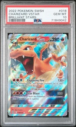 PSA 10 - 2022 Pokemon Brilliant Stars Charizard VSTAR #018