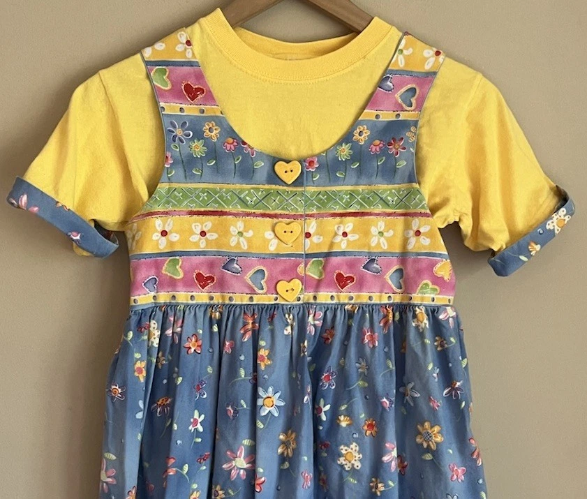 Conjunto de Camiseta Jersey Vestido Vintage Conjunto Estampado de Flores Hecho a Mano 7 8 Foto 3 de 4