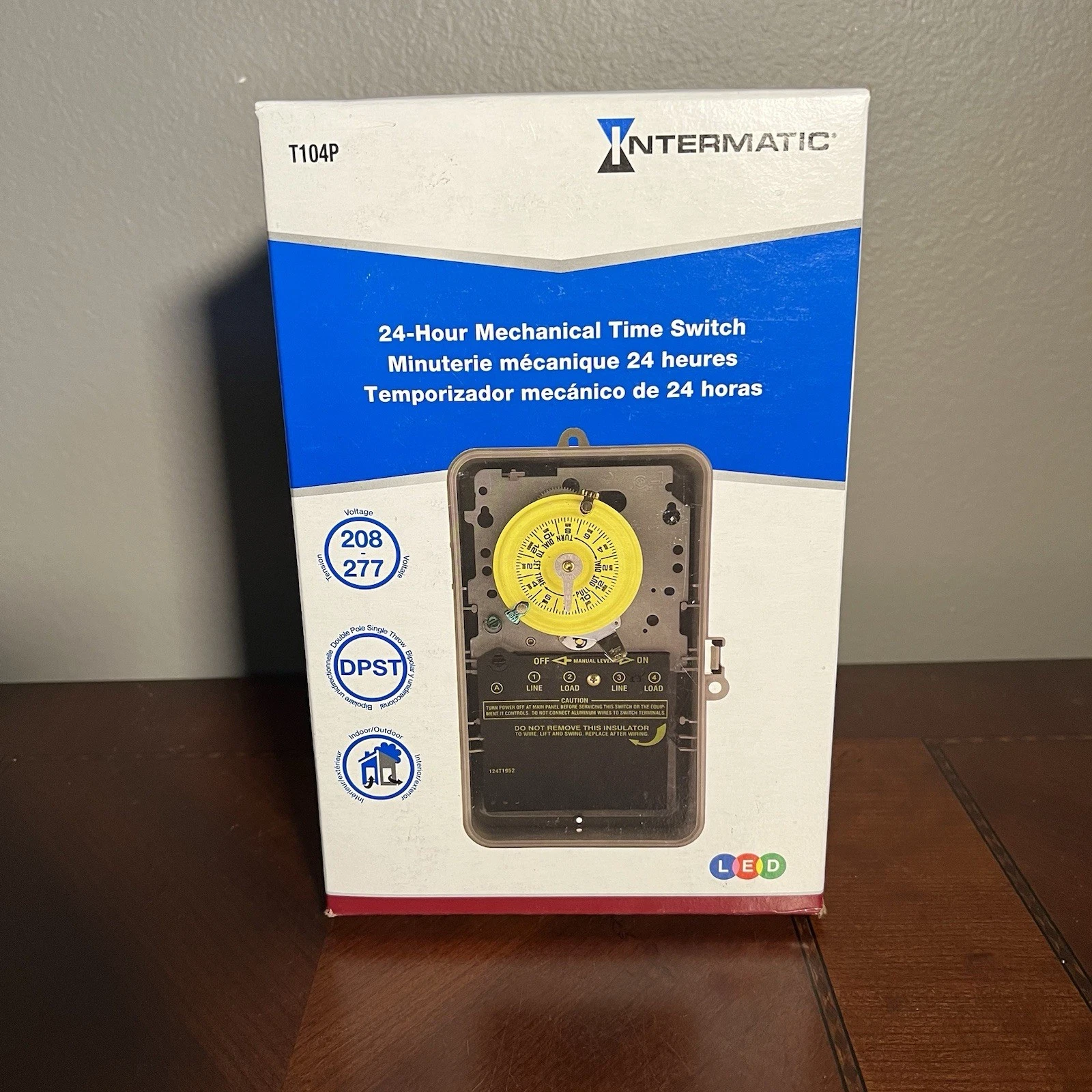 Intermatic T104P 24-Hour Mechanical Time Switch 208-277 VAC DPST Indoor