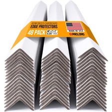 48" x 2" x 2" Reinforced Cardboard Edge Protectors, White Pack of 48 0
