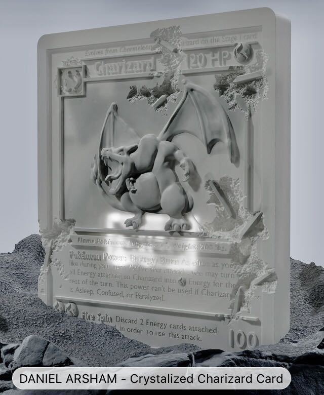 Daniel Arsham x Pokémon Crystalized Charizard Card (white) Ed500