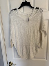 Maurices Womens Medium Blouse Top Shirt NWT Loose Knit White Summer