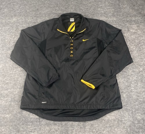 Chaqueta cortavientos Nike Livestrong original 2008 nueva con etiquetas para hombre L negra NikeFIT - Imagen 1 de 10