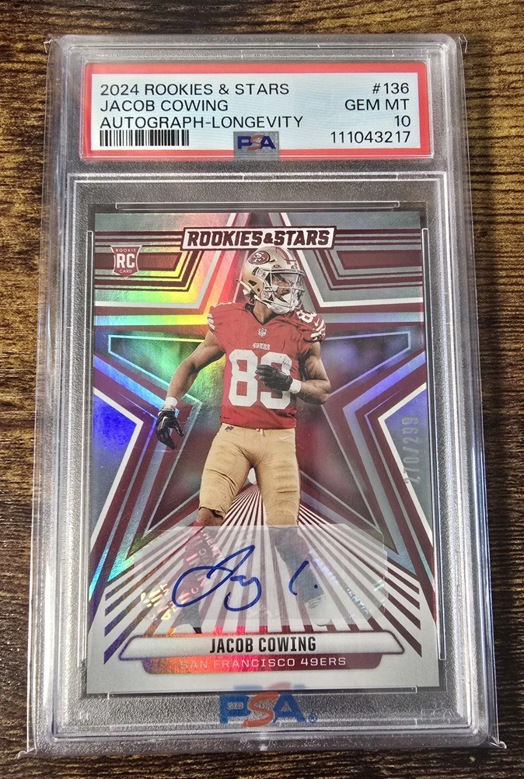 Jacob Cowing Panini Rookies & Stars #136 Autograph-Longevity