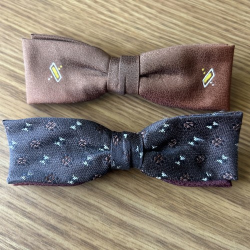 Two Vintage Brown Bow Ties