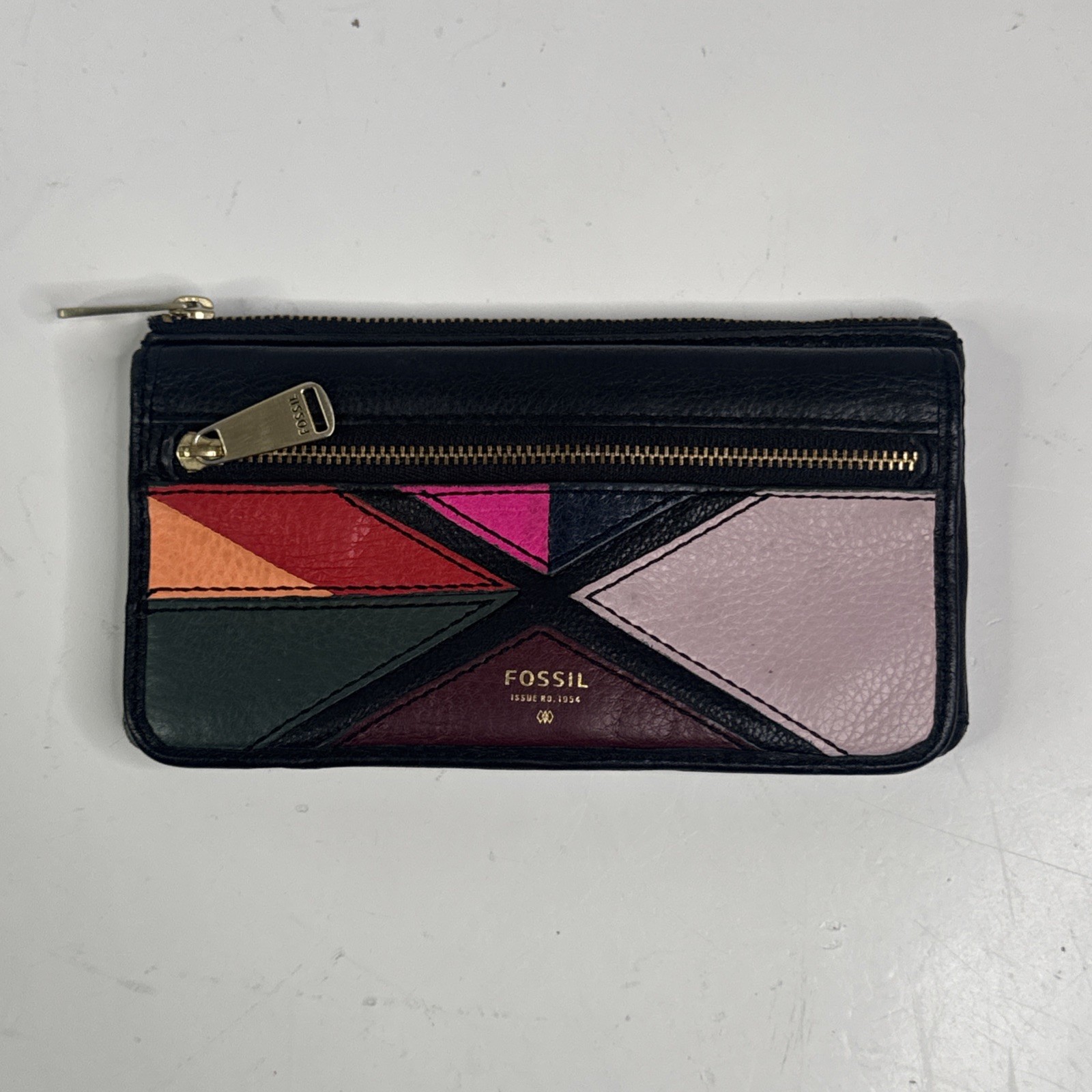 Fossil Wallet Issue No. 1954 Patchwork Leather Mu… - image 1