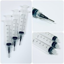 3 szt. strzykawki 10ml z ciemnoszarymi 16G 13mm tępa końcówka igły klej atrament dozowanie