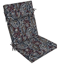 Arden Selections Outdoor Dining Chair Cushion 20 x 21 Rain-Proof, Fade Paisley