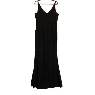 Dress The Population size XL Jordan Black Maxi Gown V-Neck Ruched NWT | eBay