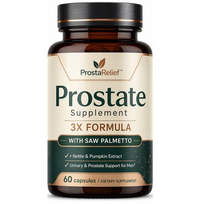 ProstaRelief Advanced Men's Prostate Support Supplement Saw Palmetto 60 Capsules