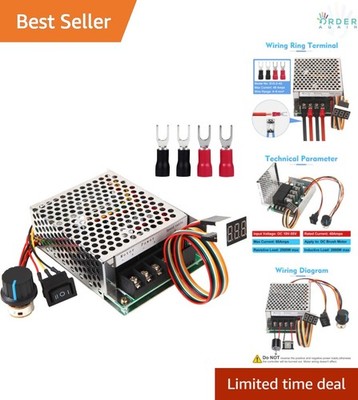 PWM DC Motor Speed Controller 40A LED Display Adjustable Forward Reversing