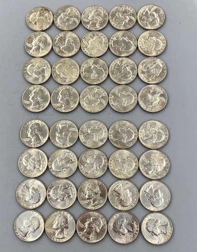 40 1955 D BU US 90% Silver Washington 25c L24182