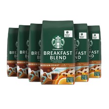 Starbucks Breakfast Whole Bean Coffee - 12oz Bags - Pack of 6 Bags 8.82 per pound