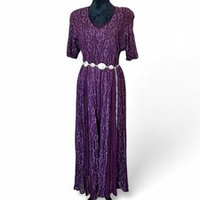 Nostalgia Purple Crinkle Lace Maxi Dress M Women’s M/L