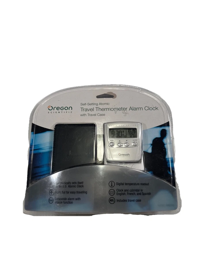 Oregon Scientific RM836S Termómetro Atómico de Viaje Reloj Despertador con Estuche - NUEVO Foto 2 de 4