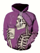 3D Skull All Over Print Hoodie - Adults Youth