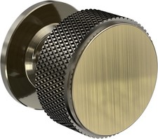 Knurled Cabinet Knob, Shiny Antique Brass Cabinet Knob, Solid Cupboard Handle
