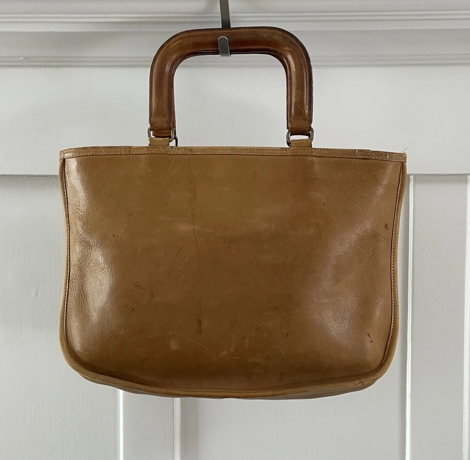 Borsa Coach Bonnie Cashin vintage anni 70 anguria pelle marrone con chiusura firmata