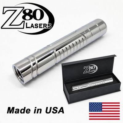 Custom Pointer Pen - True Yellow - Stainless Steel Host - Made in USA!       1mW