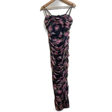 House of CB Fornanina Organza Mesh Maxi Dress Black Floral XL