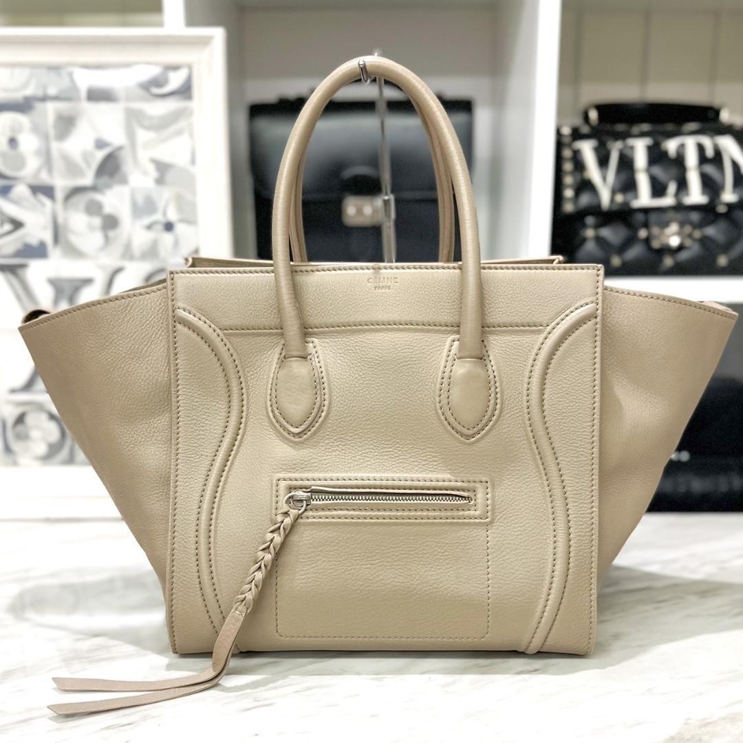 CELINE Luggage Phantom Greige Tote Bag Drummed calfskin | eBay